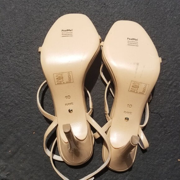 Raye Classic Nude Tan Strappy Sandal Heels Size 10 - Picture 11 of 13